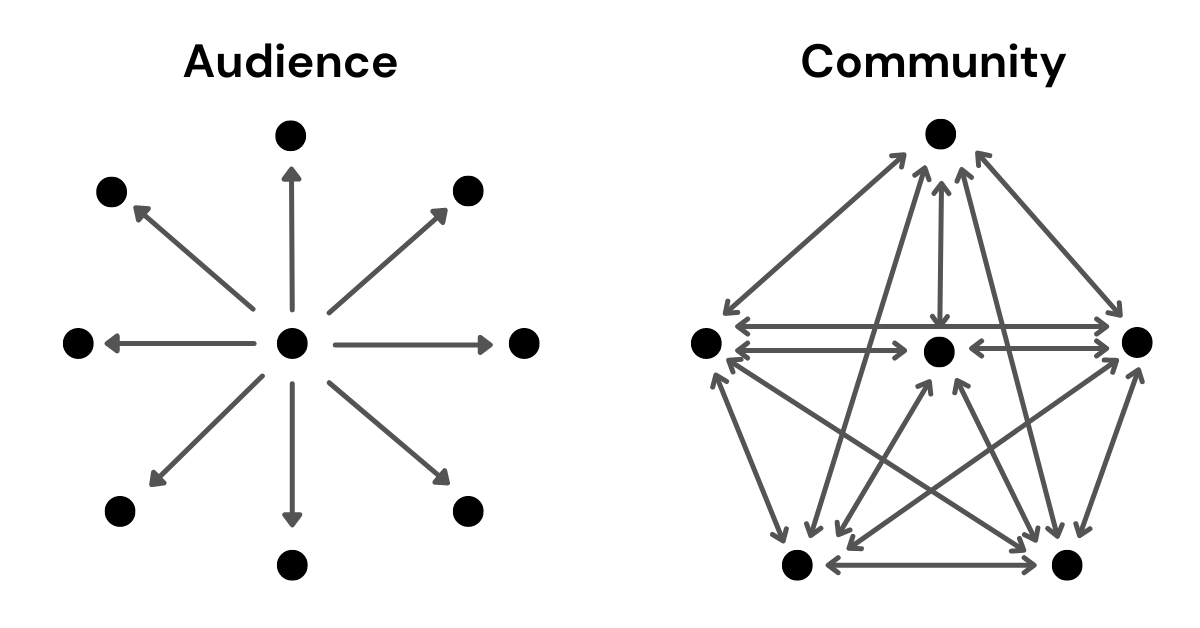 difference between an audience and a community