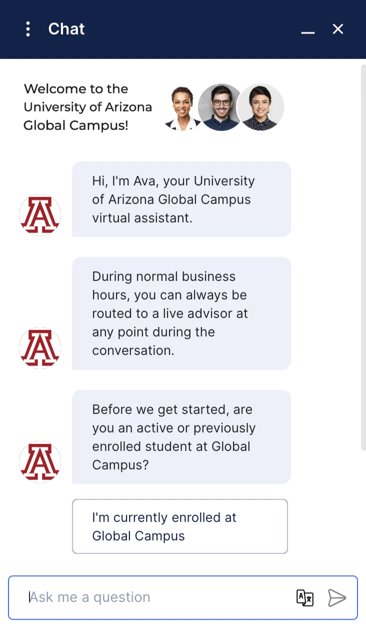 Arizona ofrece un ejemplo de chatbot con nombre para mayor confianza
