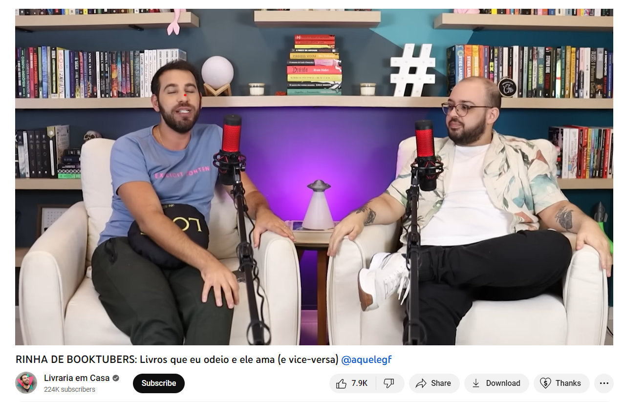 Exemplo de parceria entre booktubers