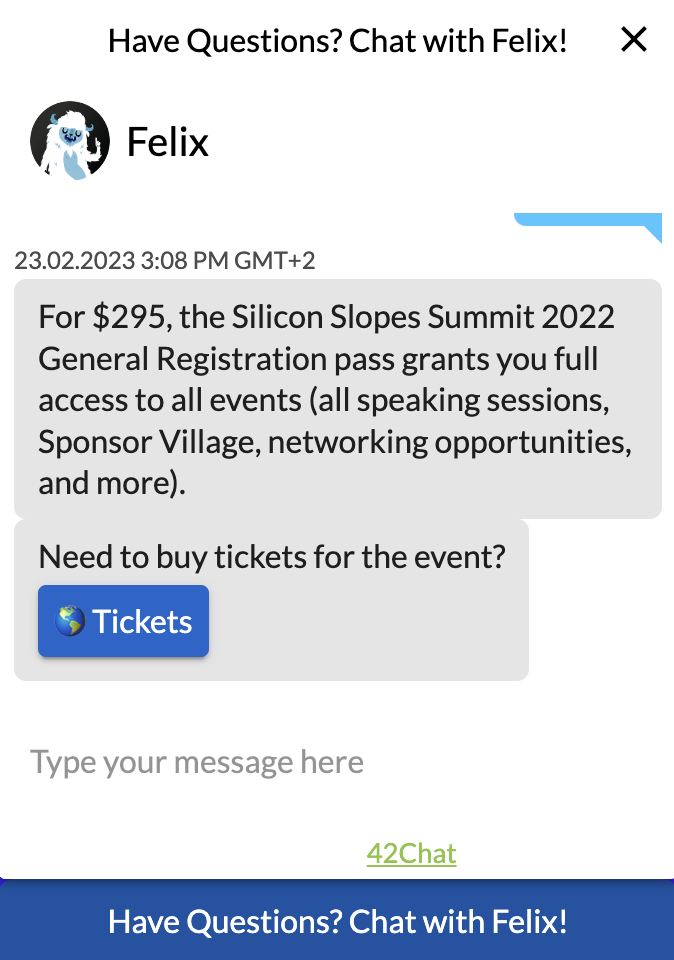 sign up for your event via a chatbot