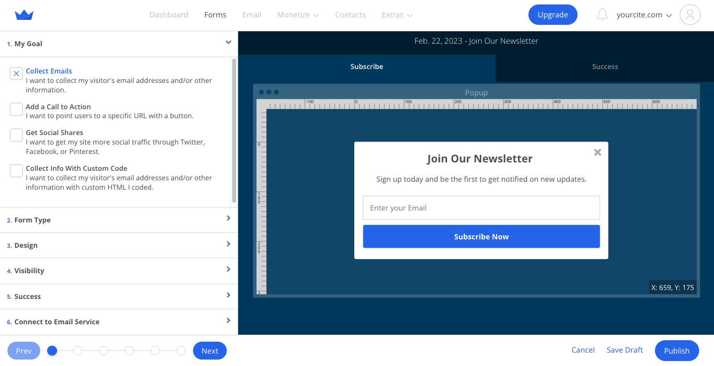 builder for subscription forms
