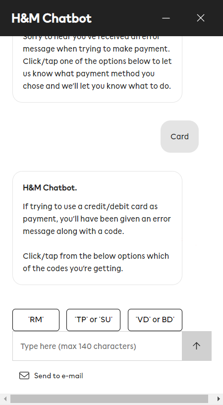 Le chatbot de H&M facilite le processus de paiement