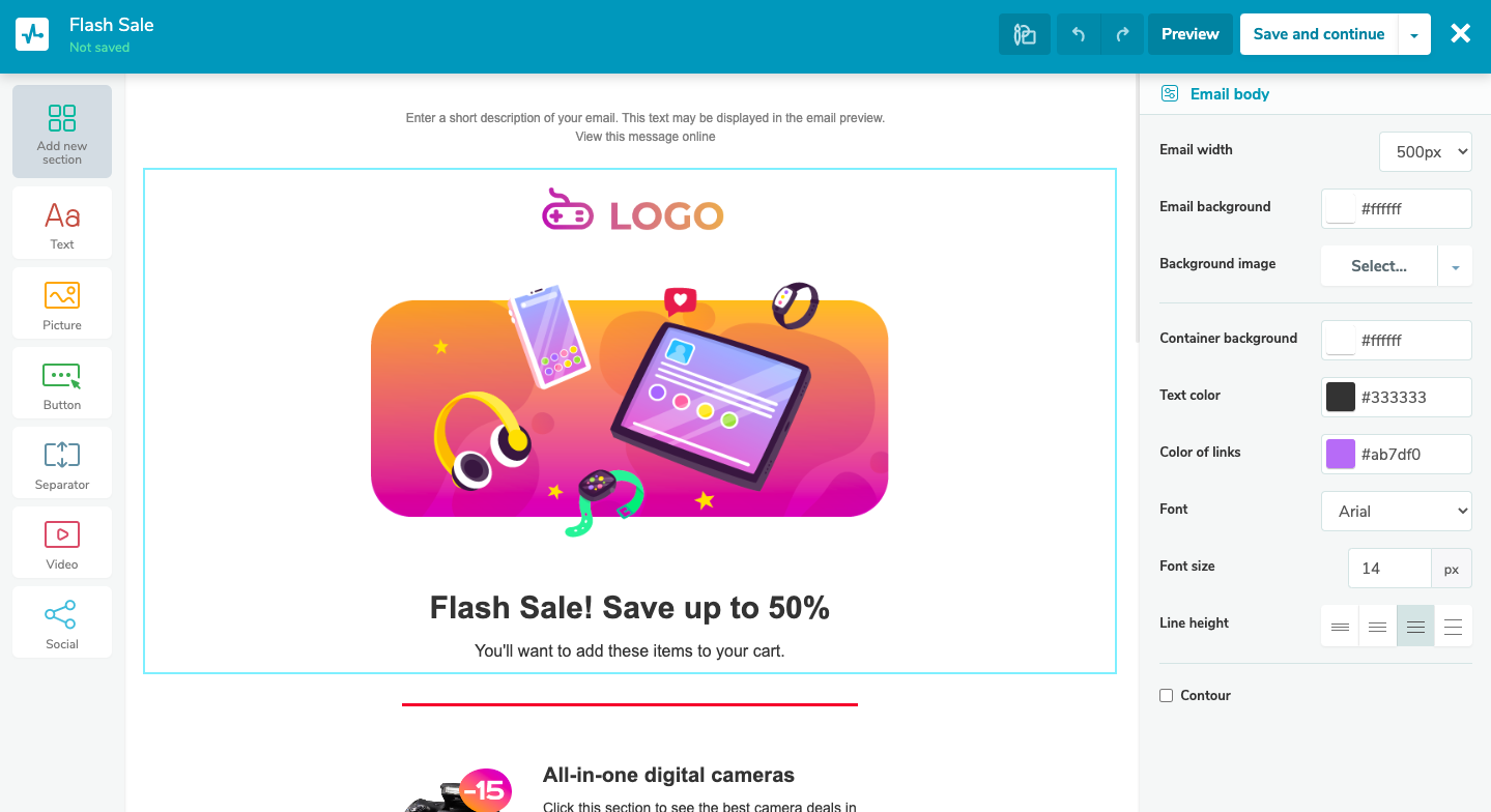flash sale email template