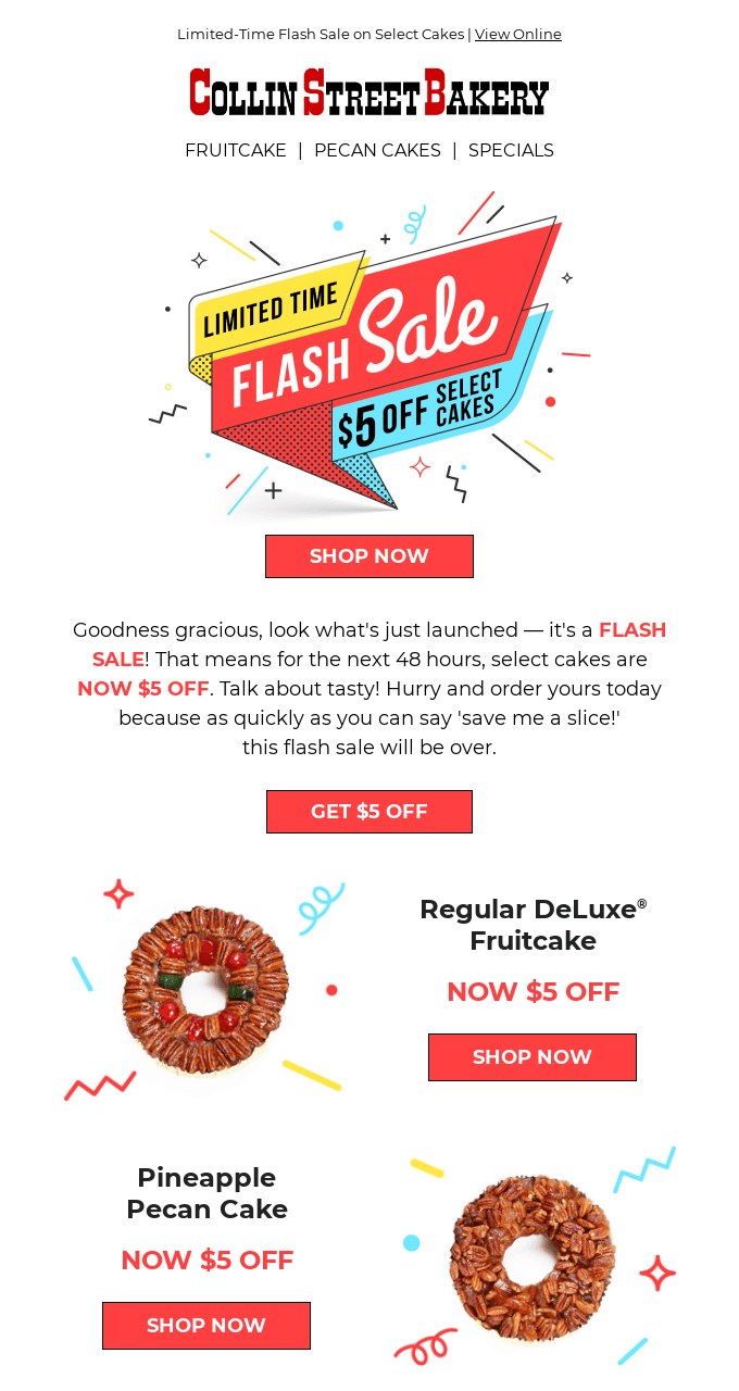 flash sale email