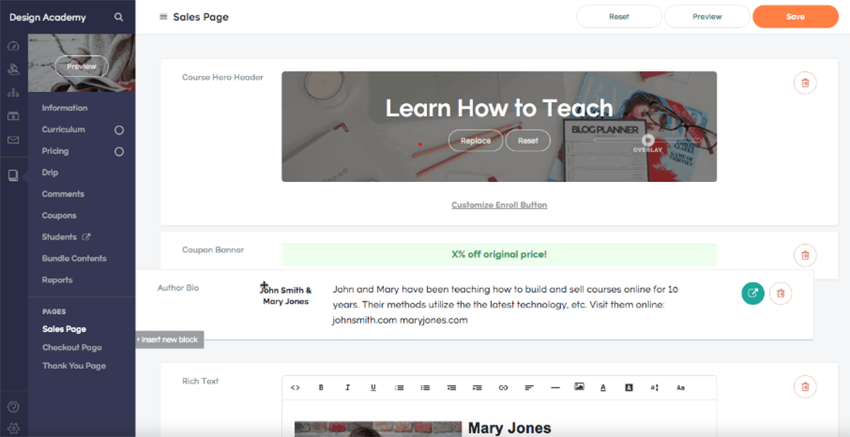 Teachable es una herramienta fácil de usar para crear cursos online