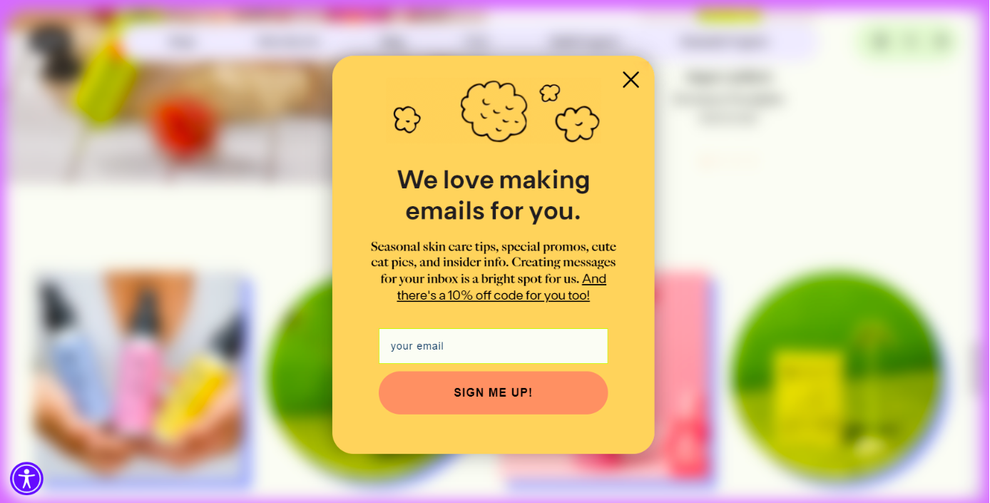 email request pop-up