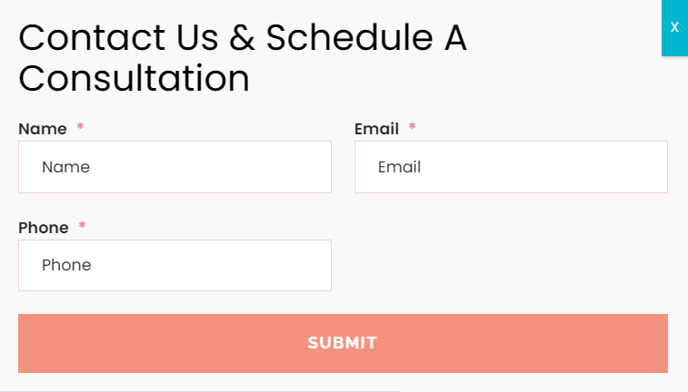 booking form example