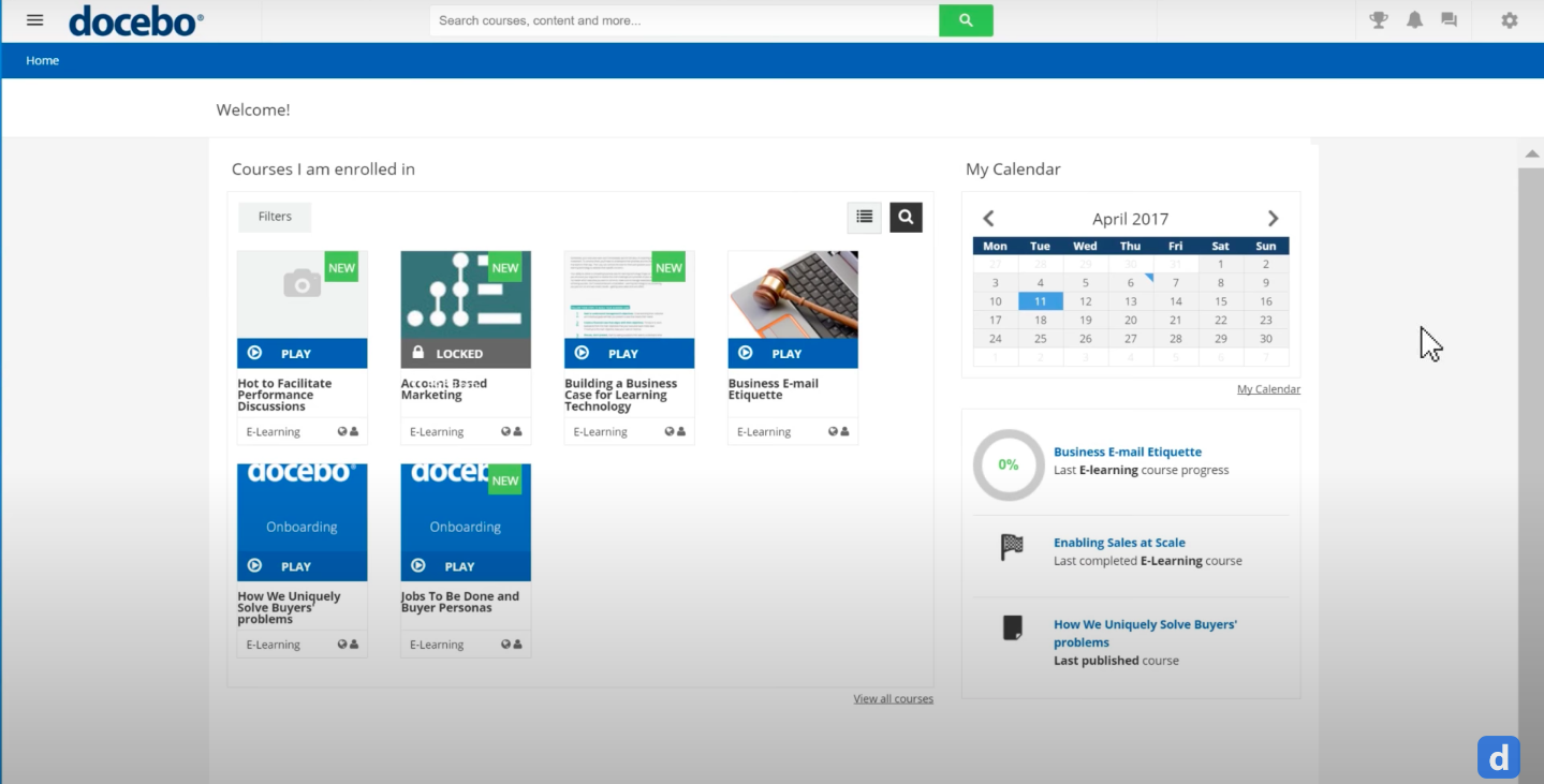 Docebo'nun panosu; kaynak: YouTube