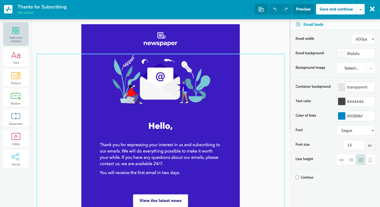 email template