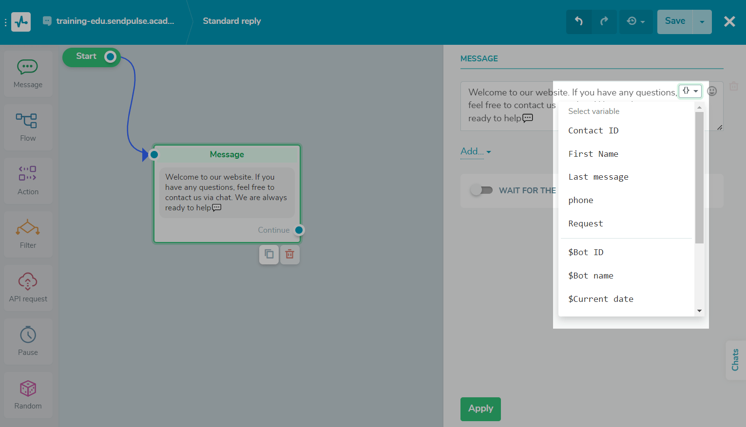 Selecting variables