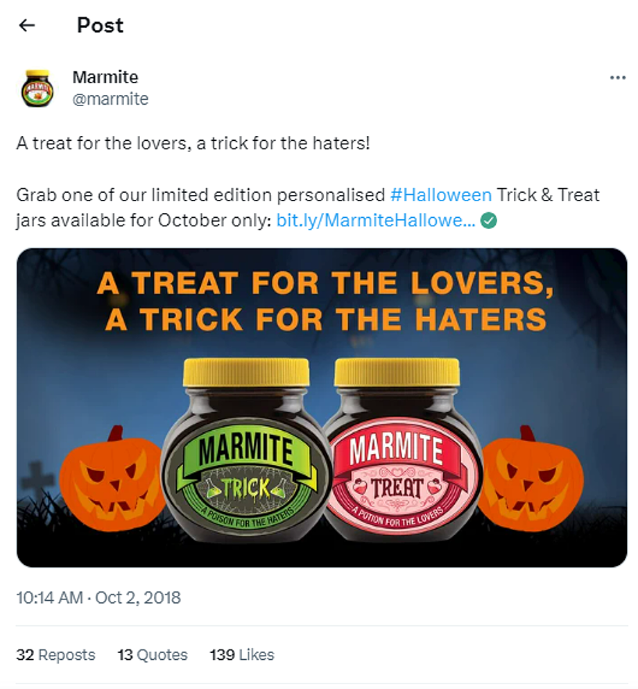 Marmite publicó un anuncio de Halloween muy original