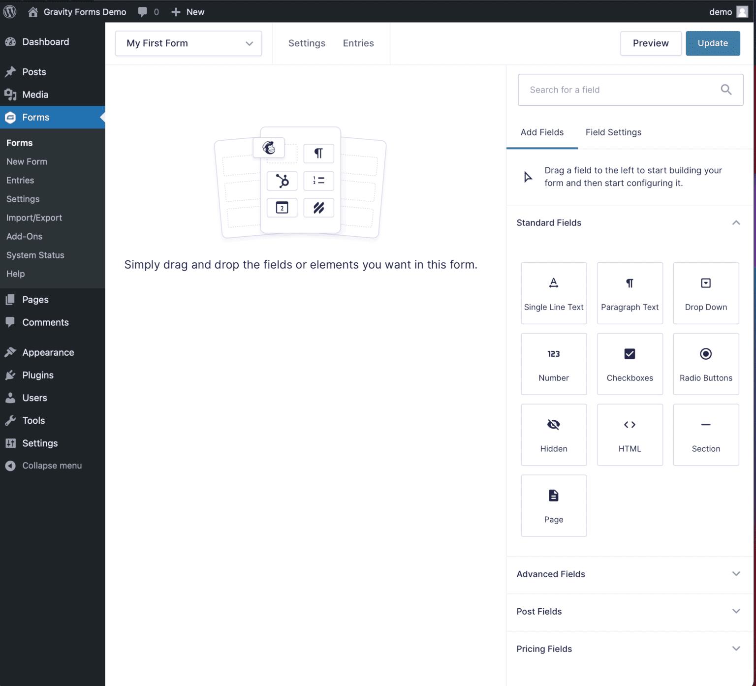 Creating a form