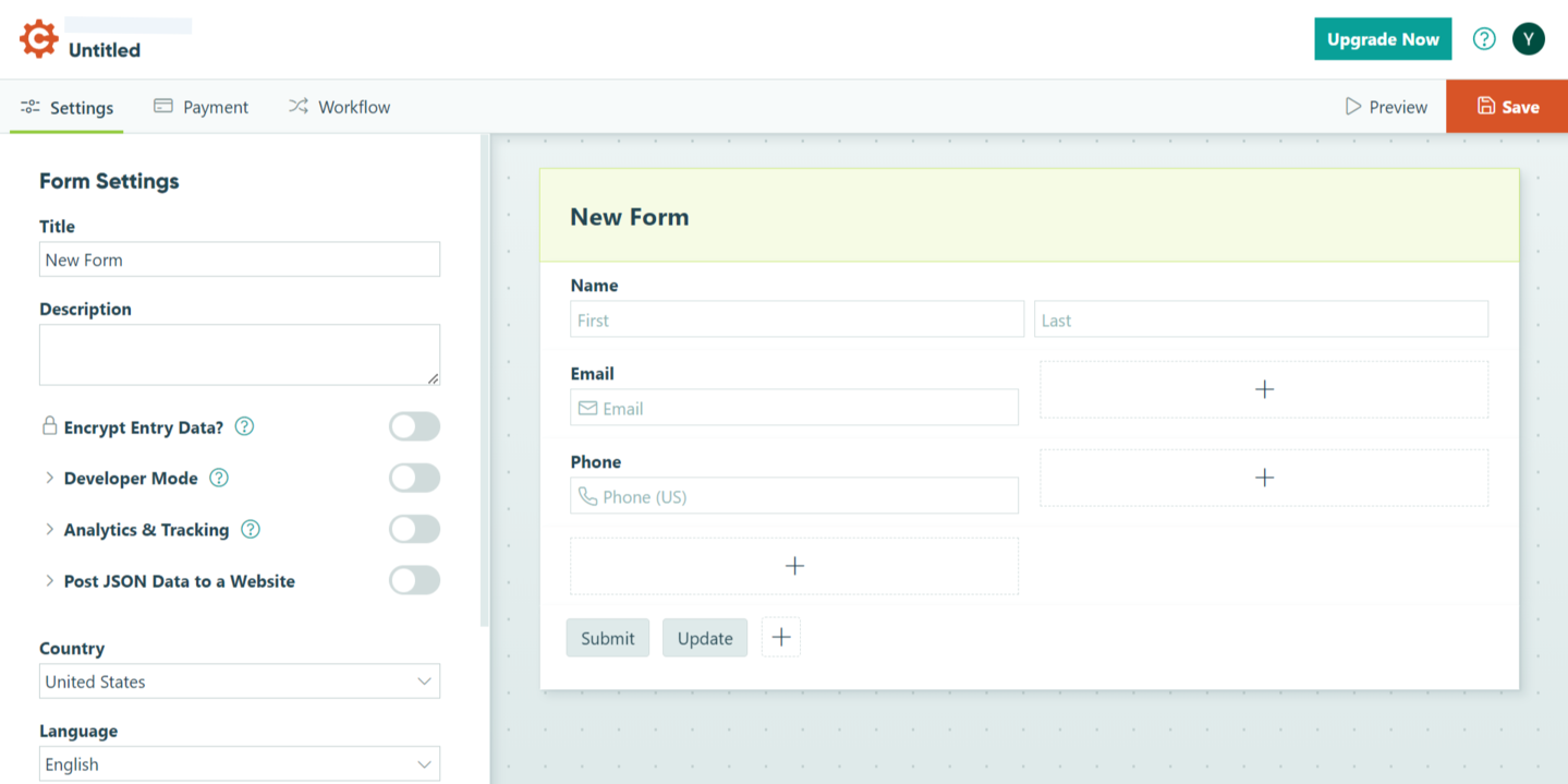Building a form from scratch