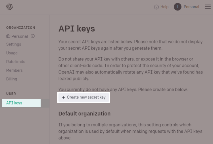 Как создать API ключ