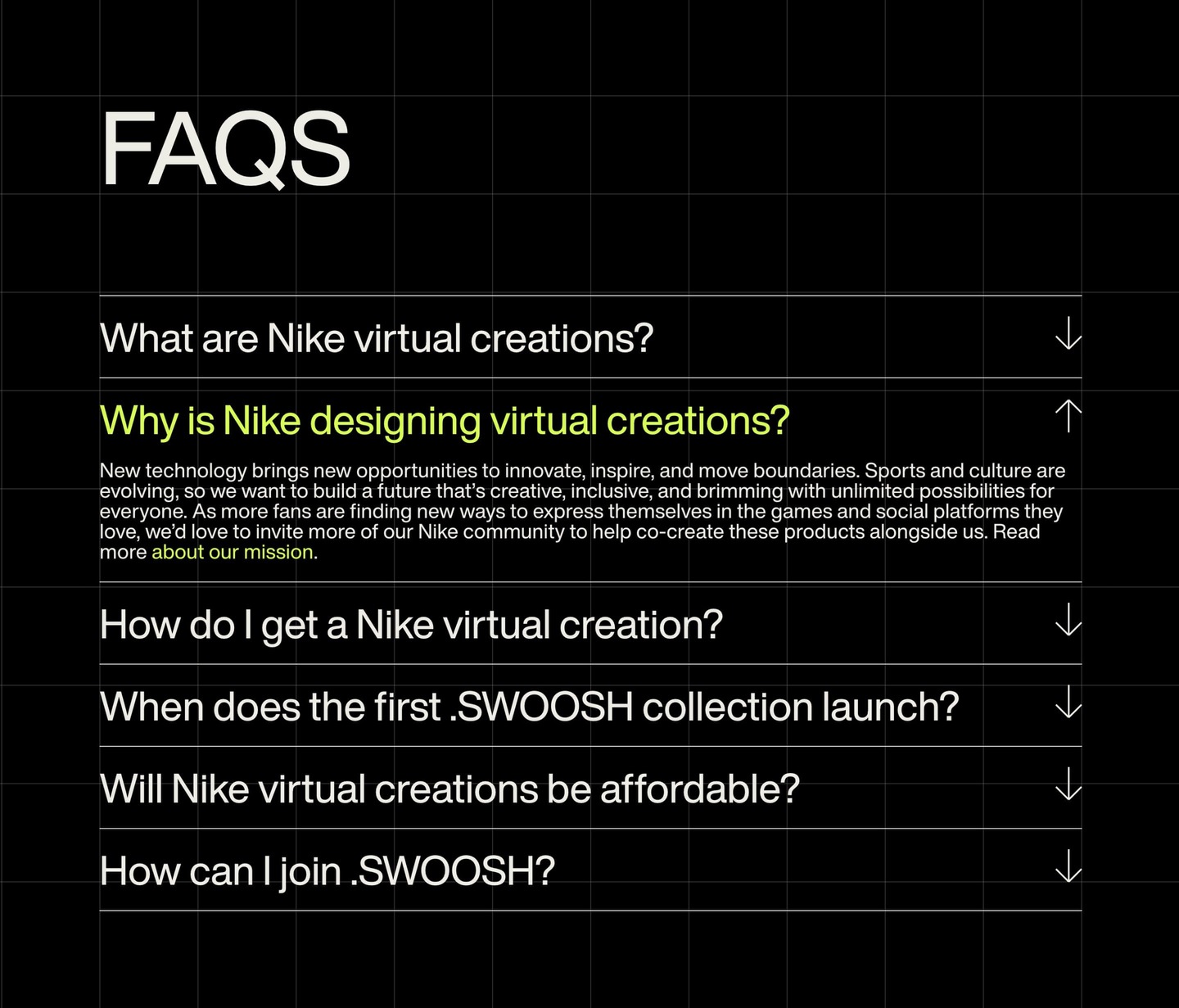 FAQ page example