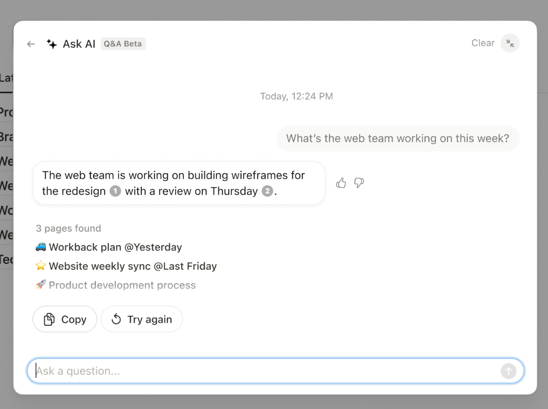 Notion AI  Now with Q&A