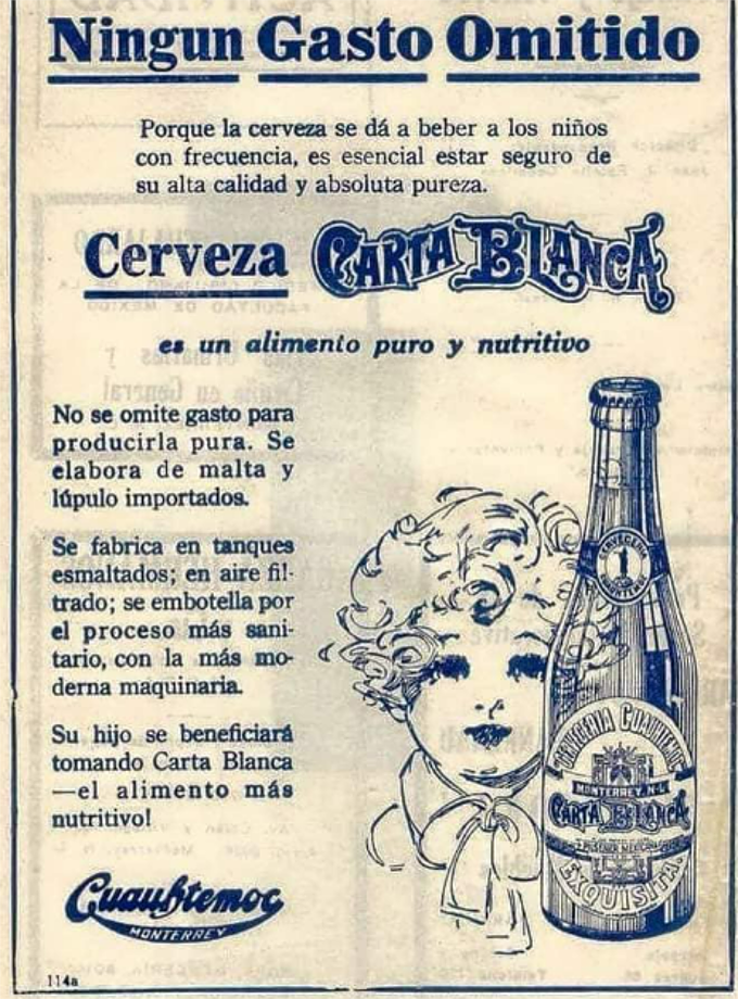 Vender alcohol a niños era común en el pasado y algo impensable en la publicidad actual