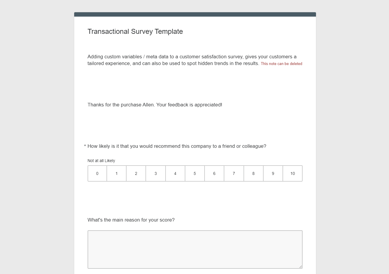 survey template