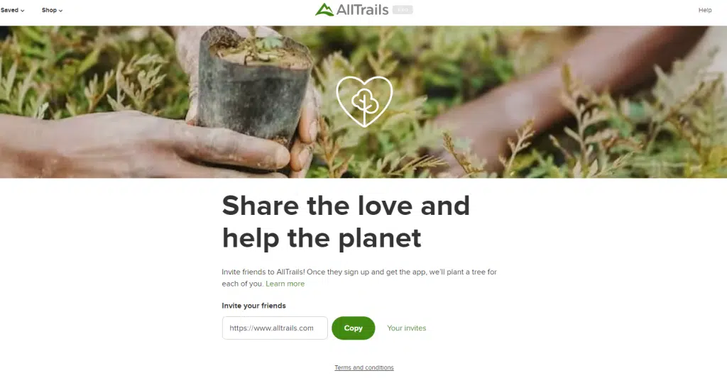 Реферальная программа AllTrails. Источник