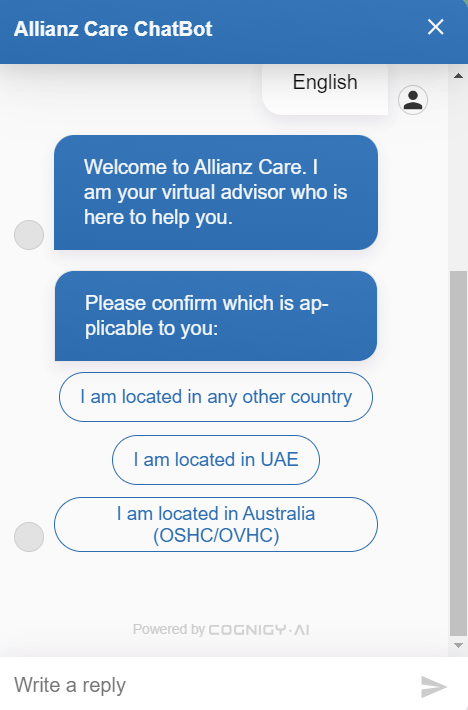 insurance chatbot example