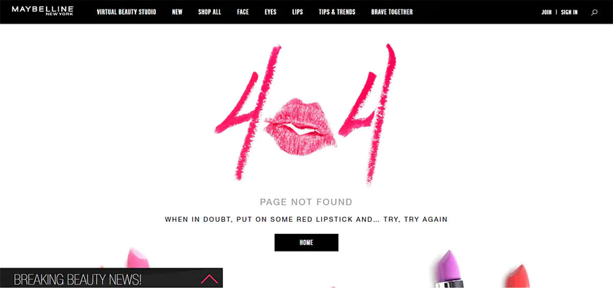 Una página de error 404 original ofrecerá una mejor experiencia al usuario