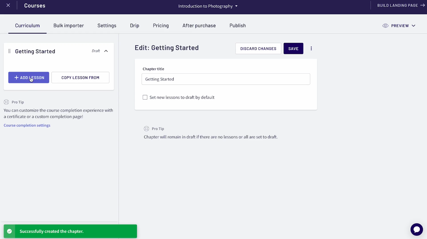 Начало работы с Thinkific; источник: Thinkific