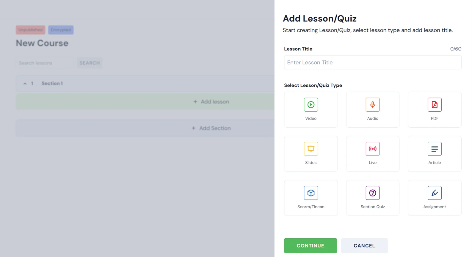 Встраивание контента курса. Источник: Learnyst