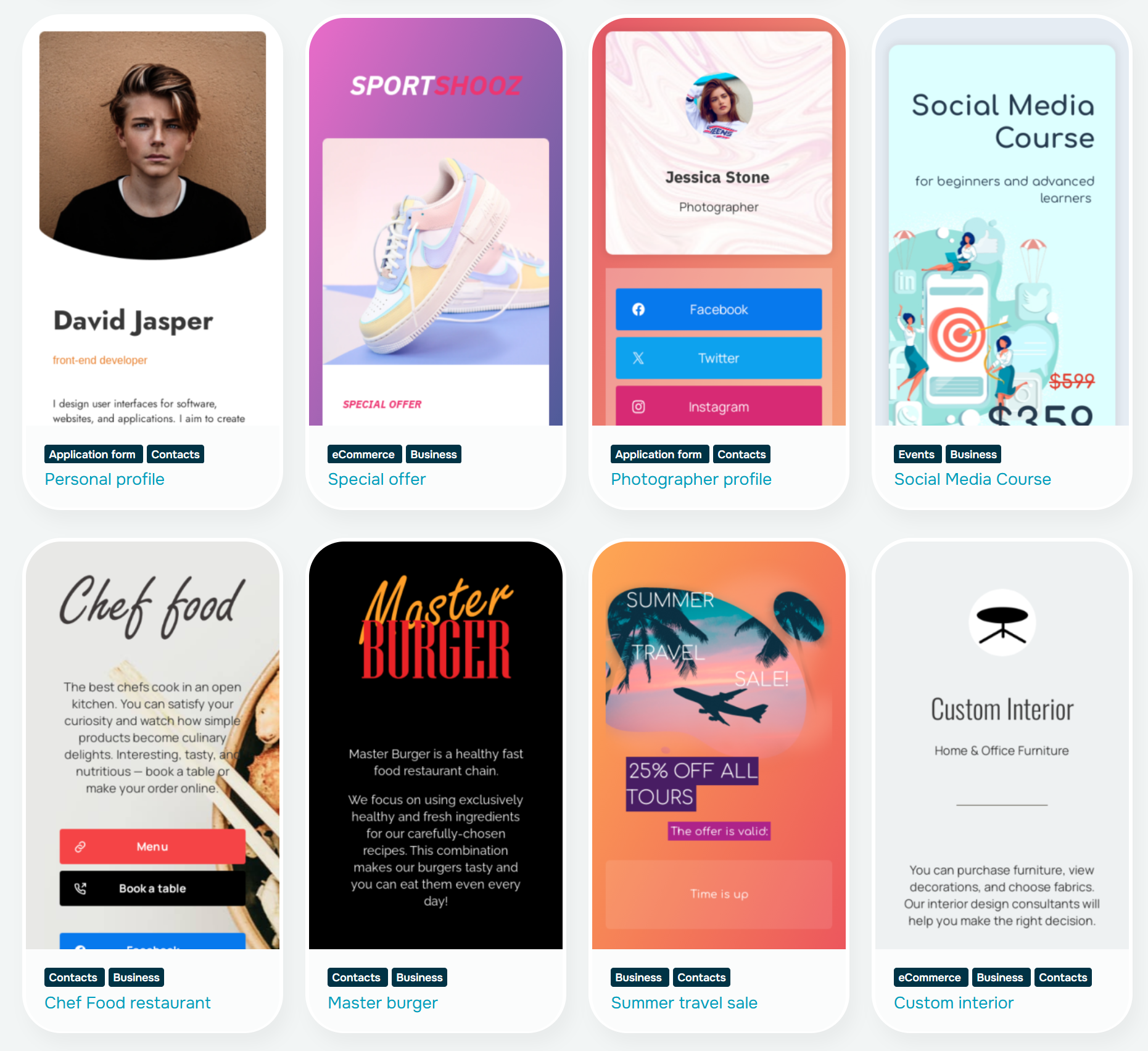 link page template library
