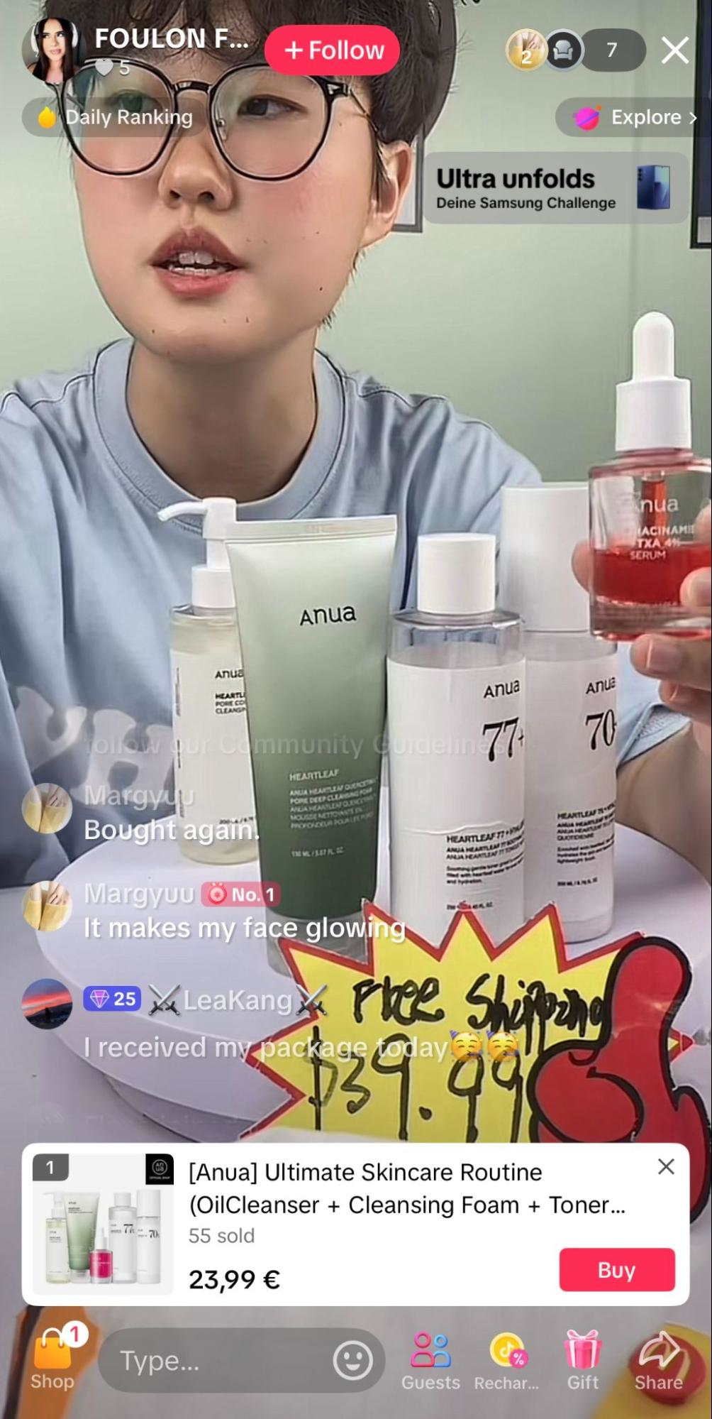 Live Shopping event on TikTok