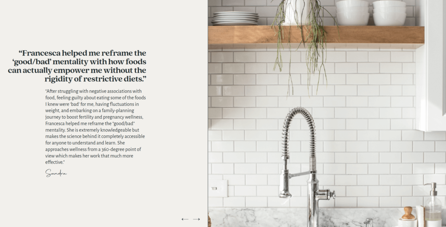 Testimonials from Francesca Alfano
