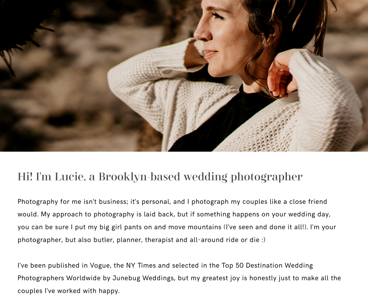  website bio section