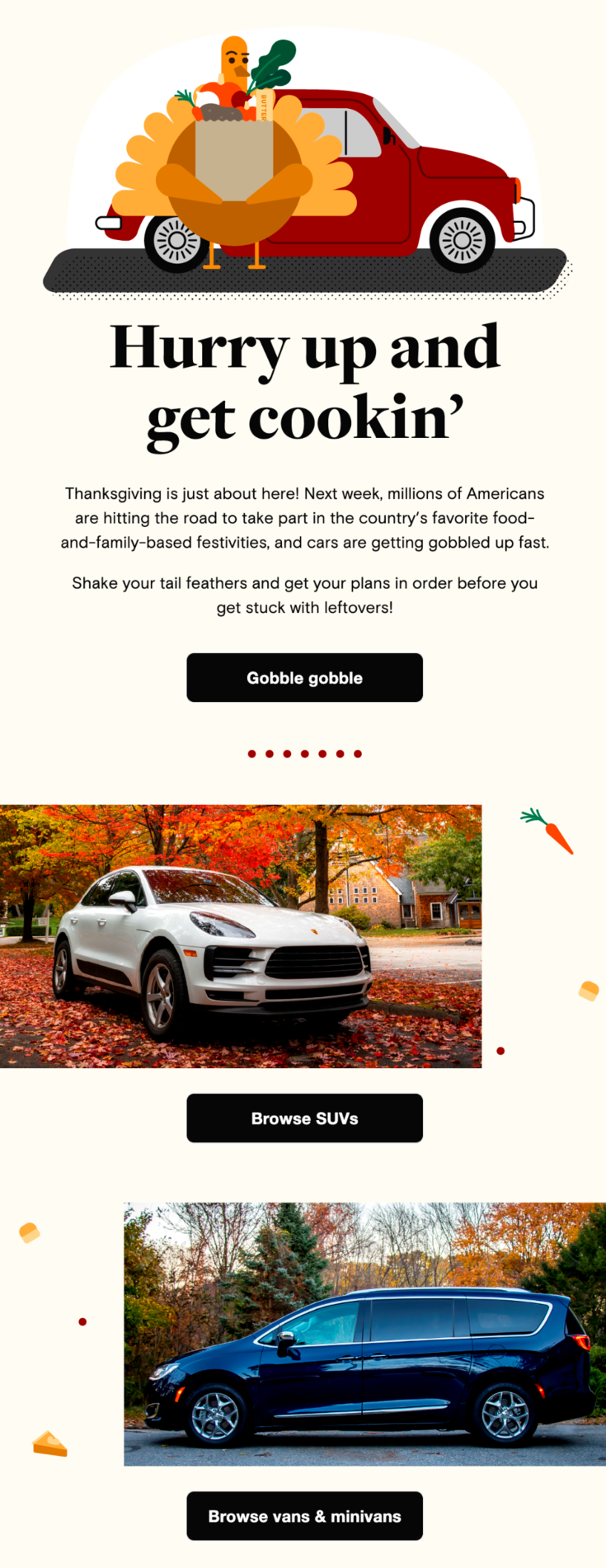 Thanksgiving email template