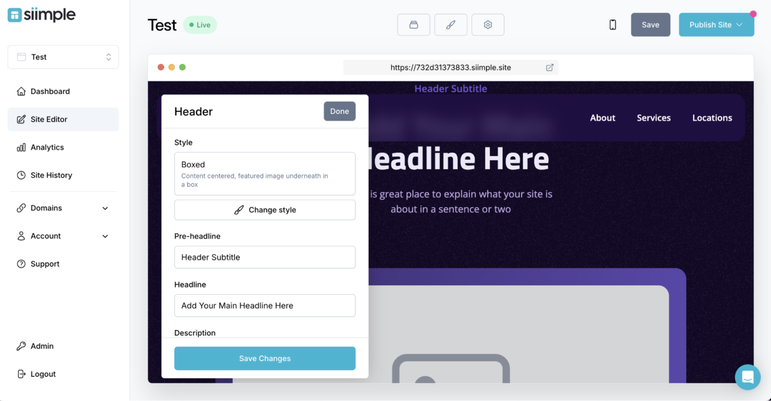 website layout 