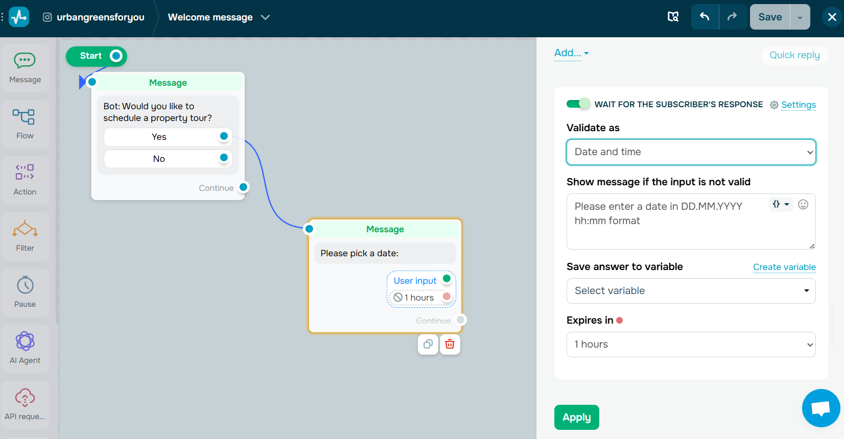 real estate chatbot flow real estate chatbot flow