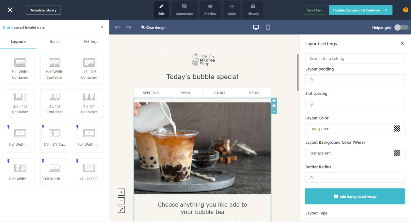 Customizing an email template Customizing an email template