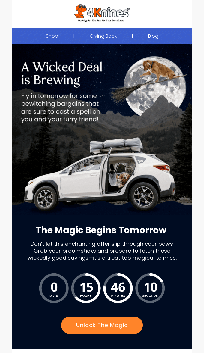 urgency-driven Halloween email