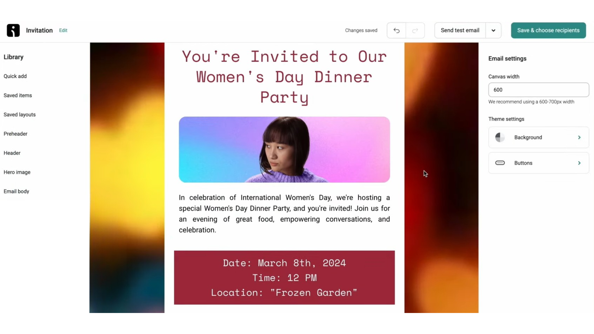 Customizing an email  Customizing an email