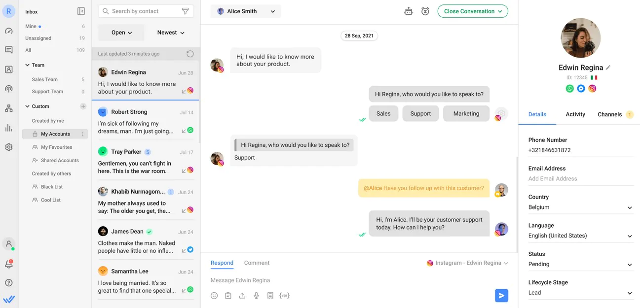 Respond.io es una gran aplicación para administrar conversaciones en WhatsApp