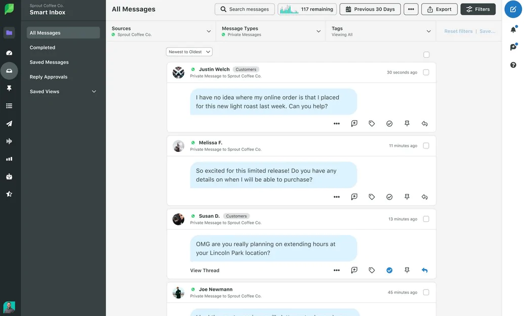 Social Sprout es una de las mejores aplicaciones para WhatsApp para administrar tus conversaciones