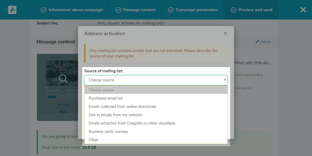 Source of mailing list Source of mailing list