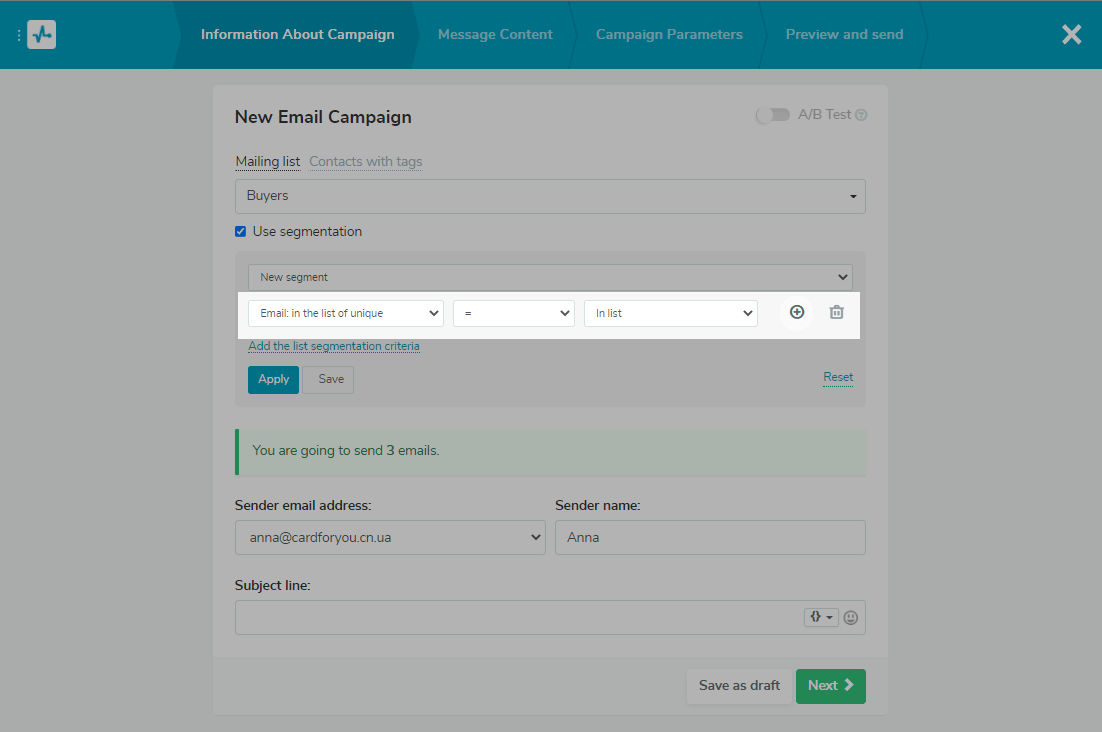 Segmentation by subscriber actions Segmentation by subscriber actions