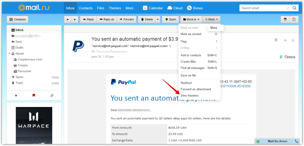 SPF and DKIM checkout in Mail.ru SPF and DKIM checkout in Mail.ru
