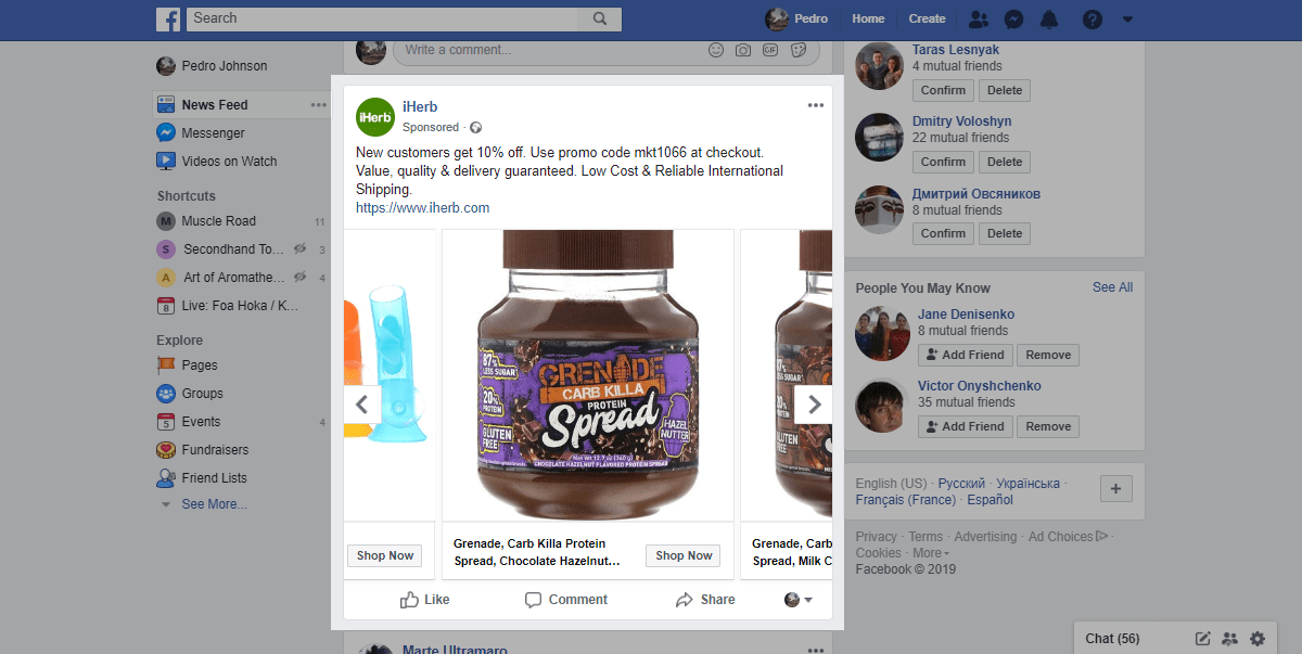 Facebook ad Facebook ad