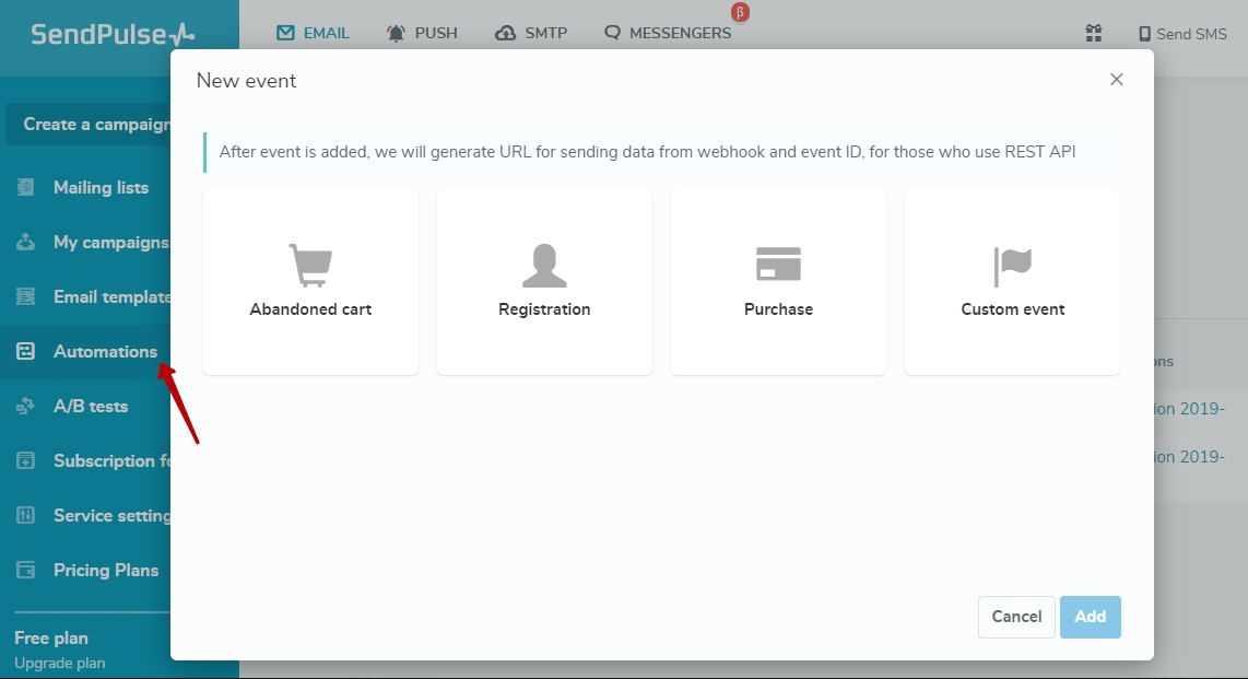 Create an event Create an event