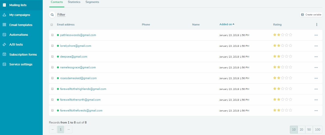Bulk email list