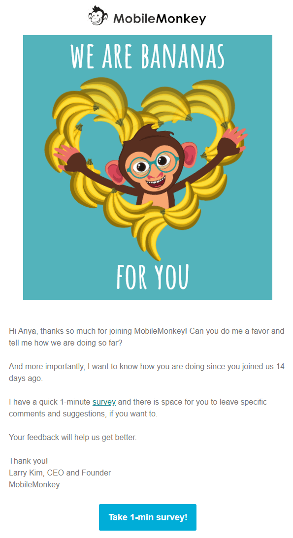 MobileMonkey survey email MobileMonkey survey email