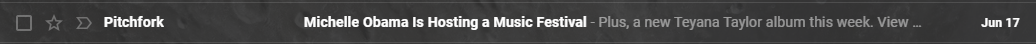 Pitchfork's email preheader Pitchfork's email preheader