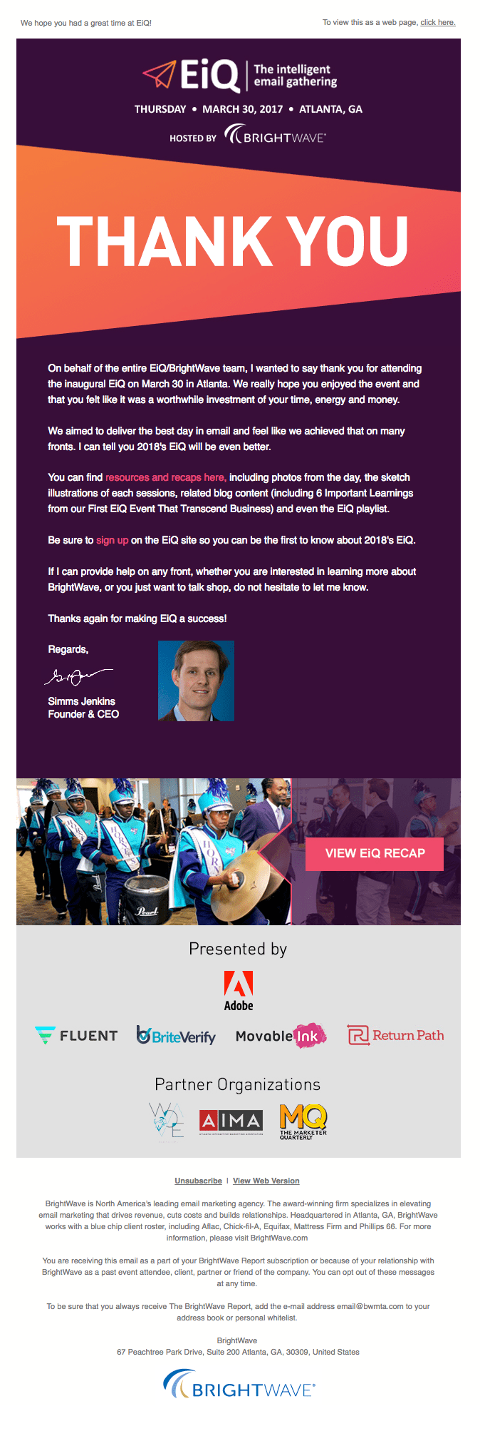 EiQ Event Follow-Up Email EiQ Event Follow-Up Email