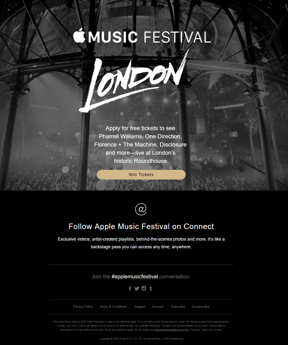 AppleMusic's giveaway email AppleMusic's giveaway email