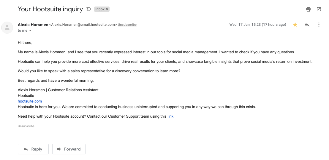 Hootsuite email Hootsuite email